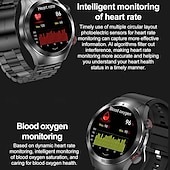 cheap Smart Wristbands-696 E800 Smart Watch 1.49 inch Smart Band Fitness Bracelet Bluetooth ECG+PPG Temperature Monitoring Pedometer Compatible with Android iOS Men Hands-Free Calls Message Reminder IP 67 46mm Watch Case