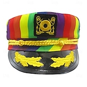 olcso Férfi jelmezek-Szivárvány Halloween Kalapok Pizsamák LMBT LMBTQ Farsangi jelmez meleg Felnőttek Férfi Farsang Álarcos mulatság Pride Parade Büszkeség hónapja Egyszerű Halloween jelmezek Kiöltözik