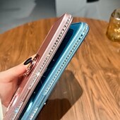 cheap iPhone Cases-Phone Case For iPhone 15 Pro Max Plus iPhone 14 13 12 11 Pro Max Plus Back Cover with Stand Holder Bling Glitter Shiny Shockproof TPU Plating Metal
