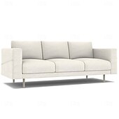 baratos Cobertura de Sofa-Capa de Sofá de 3 Lugares 100% Algodão Sólida Almofadada