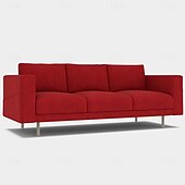 baratos Cobertura de Sofa-Capa de Sofá de 3 Lugares 100% Algodão Sólida Almofadada