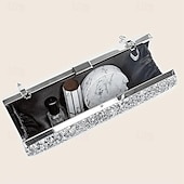 economico Clutch e borsette da sera-Per donna Tracolla Evening Bag Borsa da sera Poliestere 4 pezzi Feste Per eventi Con diamantini Catenina Tinta unica Argento