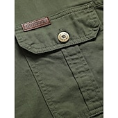 cheap Men&#039;s Western Shirts-Men&#039;s Army Work Shirt Western Shirt Button Up Shirt Short Sleeve Casual Tactical Sports &amp; Outdoor Going out Summer Spring Turndown Print Black Army Green Khaki Dark Blue Beige