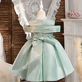 levne Párty šaty-Děti Dívčí Šaty Šaty na párty Pevná barva Bez rukávů Výkon Zvláštní příležitosti Nabírané šaty Denní Princeznovské Polyester Midi Bruslařské šaty Léto Jaro 2-12 let Více barev Světle zelená Světl