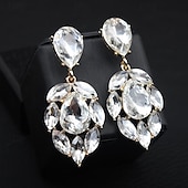 abordables Boucles d&#039;oreilles-Femme Zircon Boucles d&#039;oreille Clou Boucle d&#039;Oreille Pendantes Boucle d&#039;Oreille Créoles Longue Goutte Elégant mode Luxe Romantique Doux Des boucles d&#039;oreilles Bijoux Blanche / Vert Pour Mariage