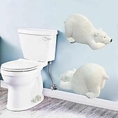 economico Gadget bagno-Tappi per bulloni WC con orso bianco decorativi &amp; Set di graziosi copri bulloni in resina resistente