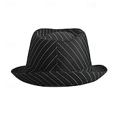 tanie Kapelusz Fedora-Męskie Czapka Kentucky Derby Kapelusz Kapelusz imprezowy Sukienka kapelusz Czarny Biały Bawełna Moda Codzienny Ulica Codzienny Pasek Filtr przeciwsłoneczny Oddychający