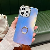 זול נרתיקים לאייפון-טלפון מגן עבור אייפון 16 iPhone 15 Pro Max iPhone 14 Pro Max אייפון 13 פרו מקס כיסוי אחורי בלינג גליטר מבריק אבזם טבעת עמיד בזעזועים TPU צפוי