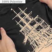economico Magliette vintage-Per uomo Grafico Nave Bussola Maglietta maglietta Stampa 3D Girocollo Camicia Moda Athleisure Stile da Strada Streetwear Quotidiano Nero Marrone Estate Primavera Abbigliamento S M L XL XXL XXXL