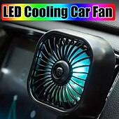 cheap Car Air Purifiers-Portable Car Air Conditioning Outlet Car Fan USB Power Gradient Colorful Atmosphere Light Small Fan Front And Rear Row Outlet Exhaust Fan Universal