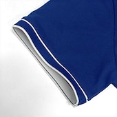 preiswerte Klassisches Poloshirt für Herren-Herren Baumwoll-Poloshirt Golfshirt Arbeit Geschäft Gerippter Polokragen Klassisch Kurzarm Basic Modern Einfarbig Patchwork Knöpfe Frühling &amp; Sommer Normale Passform Dunkelgrau Schwarz Burgunderrot