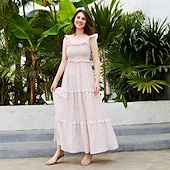 cheap Casual Dresses-Mommy and Me Dresses Graphic Home Pink Sleeveless Knee-length Mommy And Me Outfits Daily Matching Outfits