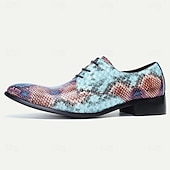 preiswerte Elementare Anzugschuhe-Herren Abendschuhe Abendschuhe Schlangenhaut Schuhe Leder Italienisches vollnarbiges Rindsleder Komfortabel Rutschfest Schnürsenkel Blau