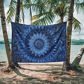 halpa Mandala Matto-mandala boheemin sininen vihreä roikkuu kuvakudos seinä taide iso kuvakudos seinämaalaus sisustus valokuva tausta peitto verho koti makuuhuone olohuoneen sisustus