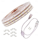 billige vanntette stripelys-led utendørs stripe lys ac220v vanntett ip67 lys stripe eu plug fleksibel tau lys 5050 60 led/m høy lysstyrke egnet for innendørs og utendørs kommersiell belysning dekorasjon inkludert installat