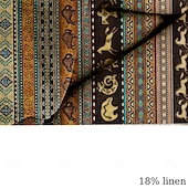 abordables Classique-Homme Chemise Chemise Lin chemises rétro Chemise Vintage Chemise ethnique Tribal du quotidien Bleu Vert Kaki Manche Courte Col rabattu Eté Printemps Vêtement Tenue