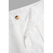 economico Vacanza-Per uomo Pantaloni di lino Pantaloni Pantaloni estivi Pantaloni da spiaggia Tasca frontale Gamba dritta Liscio Comfort Traspirante Informale Giornaliero Per eventi Di tendenza Originale Bianco Blu