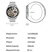 abordables Montres connectées-696 QS28 Montre intelligente 1.43 pouce Smartwatch Montre Connectée Bluetooth ECG + PPG Podomètre Rappel d&#039;Appel Compatible avec Android iOS Femme Hommes Mode Mains-Libres Rappel de Message IP 67