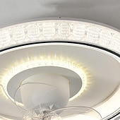 abordables Ventilateurs de plafond lumineux-ventilateur de plafond LED globe suspendu au plafond sur table dimmable 1 lumière 50 cm conception unique 3 couleurs de lumière finitions peintes en acrylique style nordique moderne salle à manger