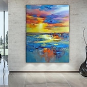 pittura a olio fatta a manotela decorazione di arte della paretepittura astratta coltellopaesaggio gialloper la decorazione domestica arrotolata senza cornice pittura non stirata economico Quadri astratti-pittura a olio fatta a manotela decorazione di arte della paretepittura astratta coltellopaesaggio gialloper la decorazione domestica arrotolata senza cornice pittura non stirata