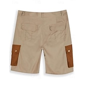 abordables Vacances-Homme Shorts cargo Shorts Shorts en Lin Shorts d'été Patchwork Avec Poches Bloc de Couleur Couleur Pleine Confort Respirant Court Occasionnel Quotidien Extérieur Mode Designer Vert Kaki Non Elastique