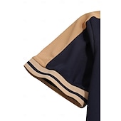 olcso Férfi klasszikus póló-Férfi Button Up Polos Golfing Hétköznapi Szabadság Hajtóka Rövid ujjú Divat Alap Színes Kollázs Hímzett Nyár Normál Bor Fekete Sötétkék Lóhere Világoskék Szürke Button Up Polos