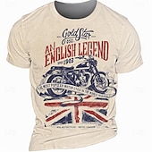 levne Vlastenecké tričko pro veterány-Den veteránů Pánské patriotické veterán s grafickým motocyklem tričko tričko s krátkým rukávem 3D potisk crew neck tričko návrhář retro vintage street běžné každodenní khaki letní jaro oblečení