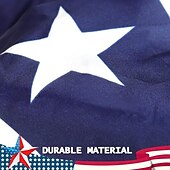 お買い得  独立記念日の飾り付け-2パック 米国愛国プリーツファンフラッグ 3x6フィート 7月4日独立記念日 大型アメリカ国旗 旗布 愛国的な星条旗 ストライプ プリーツファン 米国旗バナー 赤 白 青 装飾