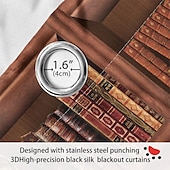 preiswerte Blackout -Vorhang-Vintage Bücherregal Verdunkelungsvorhänge Türisolierung Außenbalkon Rest Wohnzimmer Wohndekoration 2-teiliges Set mit 3D-Digitaldruck perforiert