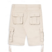 billige Ferie-Herre Cargoshorts Shorts Bermudashorts Multi lomme Rett ben Ensfarget Anvendelig Utendørs Knelengde utendørs Avslappet Strand Klassisk Svart Kakifarget Høy Midje Uelastisk