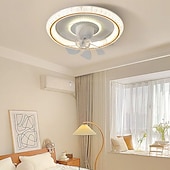 abordables Ventilateurs de plafond lumineux-ventilateur de plafond LED globe suspendu au plafond sur table dimmable 1 lumière 50 cm conception unique 3 couleurs de lumière finitions peintes en acrylique style nordique moderne salle à manger