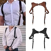 cheap Armor-Retro Vintage Medieval Renaissance Armor Chest Harness Viking Fancy Dress Men's Halloween Carnival Masquerade Party Renaissance Fair LARP Adults Suspenders