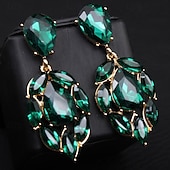abordables Boucles d&#039;oreilles-Femme Zircon Boucles d&#039;oreille Clou Boucle d&#039;Oreille Pendantes Boucle d&#039;Oreille Créoles Longue Goutte Elégant mode Luxe Romantique Doux Des boucles d&#039;oreilles Bijoux Blanche / Vert Pour Mariage