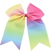 billige Pride-parade des-4 stk pride sløyfe skinnbånd hårløkke trådbånd stor svalehale gradient regnbuebånd hodeplagg