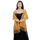voordelige Sjaals-Omslagdoeken Damesomslag Elegant Bruids Mouwloos Polyester Bruiloftsomslagen Met Pure Kleur Voor Feest Lente zomer