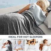 baratos Coleção de elite-cobertor de resfriamento de verão, cobertor de resfriamento confortável e respirável, cobertor macio para escritório em casa, roupa de cama confortável, acessórios de quarto presente para o verão, presentes para homens 82% viscose derivada de bambu