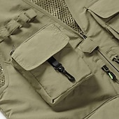 preiswerte Westen-Herren Anglerweste Weste für Wanderer Ärmellos Oberbekleidung Außen Wasserdicht Atmungsaktiv Schnelltrocknend Tasche Polyester Dunkelgrau Schwarz Armeegrün Camping / Wandern / Höhlenforschung