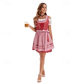 abordables Mujeres-Oktoberfest Vestidos Falda acampanada Blusa con falda acampanada bávaro Mucama Alemán Munich prados Mujer Paño de estilo tradicional Blusa (50CM)