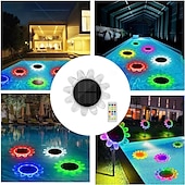 preiswerte Unterwasserlampen-RGB-Schwimmlicht, Solar-LED-Poollicht, wasserdichtes Gartenlicht für den Außenbereich, für Schwimmbad, Teich, Ferienpark, Landschaftsdekoration, 1/2 Stück