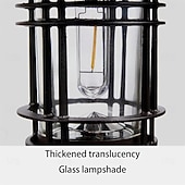 preiswerte Außenwandleuchten-LED Außenwandleuchte Solarlampen Wolfram-Glühbirne, schwarze Wandlampe mit Stromversorgung, Retro-Laterne für den Außenbereich, hängende Wandlampe, wasserdicht, Retro-Solar-Gartenlampe aus Metall,