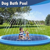 economico Sport e divertimento all&#039;aria aperta-Tappetino antispruzzo, 39 pollici/59 pollici/67 pollici Tappetino antispruzzo antiscivolo per bambini cani Piscina per cani ispessita Tappetino per irrigatore antispruzzo Durevole estate Giochi d&#039;acqua all&#039;aperto per neonati Ragazzi Ragazze Animali domest