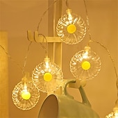 お買い得  電池式-LED デイジーストリングライト ミニフェアリーガーランドライトストリング 電池式、ナイトライト ホワイトライト 暖かい光沢ライトストリング ルーム ガーデン 中庭 バルコニー 装飾 吊り下げライト 1.5m 10LED/3m 20LED