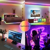 abordables Bandes lumineuses cob-Bande lumineuse LED COB étanche, bande IC intelligente RVB 16 pieds 5 m DC 24 V flexible LED ruban lumineux ws2811 ruban RVB adressable adapté aux projets d&#039;éclairage de fête/maison (à l&#039;exclusion de l&#039;alimentation et du contrôleur)
