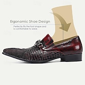 billiga Premium läder Loafers-Herr Tofflor och Slip-Ons Klänningslakor Läder Italienskt fullkornigt kohud Bekväm Halksäker Loafers Mörkbrun