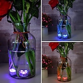ieftine Lumini Subacvatice-Lumină cu LED pentru piscină submersibilă cu telecomandă rgb Lumină pentru scufundări pentru acvariu, alimentată cu baterie, lumină subacvatică 3 LED, iaz de nuntă, piscină, cadă de baie, vază de petrecere în acvariu, 1 buc.
