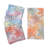 ieftine Eșarfe Șifon-Pentru femei Eșarfe Dreptunghiulare Stradă Zilnic Dată Violet Roz Fular Floral