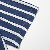 preiswerte Herren Elite Hemden-Herren Hemd Sommerhemd Freizeithemd Knopfhemd Blau Leicht Blau Kurzarm Streifen Revers Urlaub Alltagskleidung Bekleidung Kunstseide Mode Hawaiianisch Lässig Strand