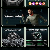 abordables Montres connectées-696 KC82 Montre intelligente 1.45 pouce Smartwatch Montre Connectée Bluetooth ECG + PPG Podomètre Rappel d&#039;Appel Compatible avec Android iOS Femme Hommes Mode Mains-Libres Rappel de Message IP 67