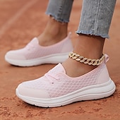 preiswerte Damen-Sneaker-Leichte, atmungsaktive Wanderschuhe für Damen – Slip-On-Mesh-Sneaker zum Laufen und für die Freizeit
