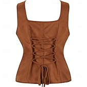 economico Cime-Retrò Vintage Medievale Rinascimento Corsetto Pirata Vichingo Elfico Costume Per donna Celtico Costumi da pirata Fantasia Halloween Carnevale Mascherata Casual Quotidiano LARP Fiera Rinascimentale